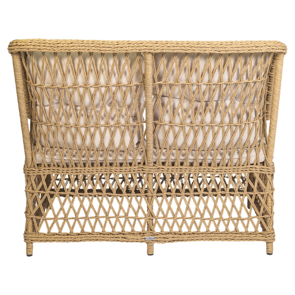 Диван RIVIERA 2-местный с комплектом подушек (120х83хН102, Эрба твист грано, Алюминий, Prima песочный)