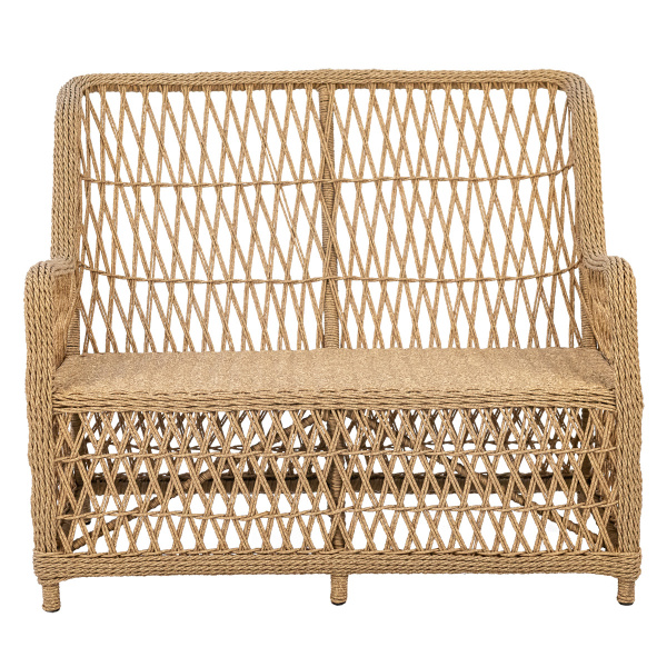 Диван RIVIERA 2-местный с комплектом подушек (120х83хН102, Эрба твист грано, Алюминий, Prima песочный)