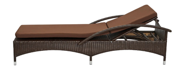 Шезлонг MALTA2 с матрасом (76х193хН52, Кофейный полумесяц 7-10 мм, Алюминий, Tefla коричневый)