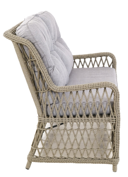 Диван RIVIERA 2-местный с комплектом подушек (120х83хН102, Эрба твист графит, Алюминий, Prima хамелеон)