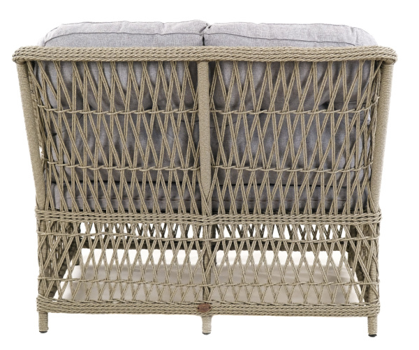 Диван RIVIERA 2-местный с комплектом подушек (120х83хН102, Эрба твист графит, Алюминий, Prima хамелеон)