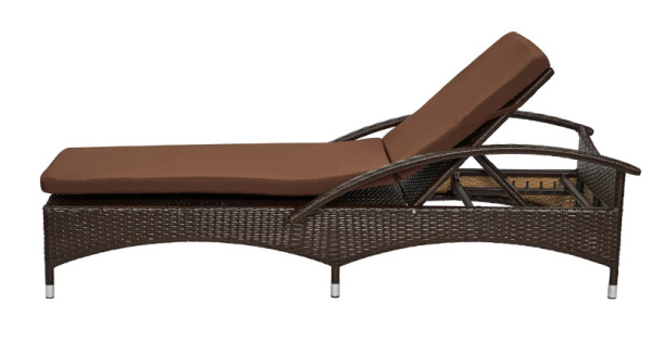 Шезлонг MALTA2 с матрасом (76х193хН52, Кофейный полумесяц 7-10 мм, Алюминий, Tefla коричневый)