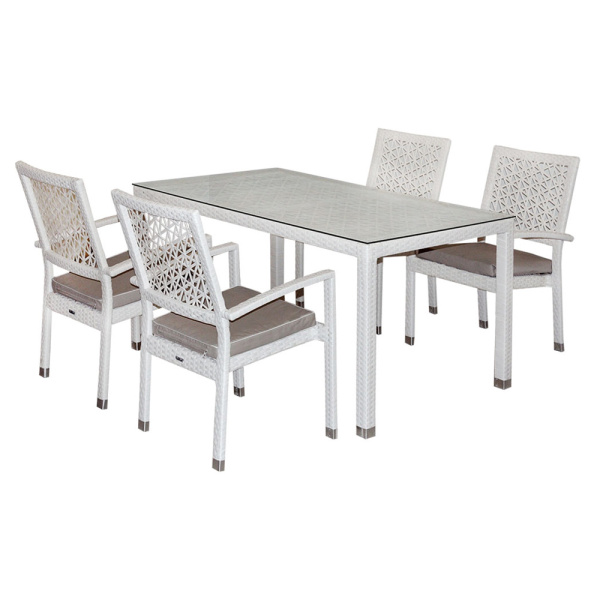 Стол TURIN ажурный прямоугольный (цельносварной) со стеклом Стол TURIN ажурный прямоугольный (цельносварной) со стеклом