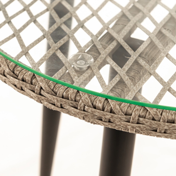 Стол обеденный AURA круглый со стеклом Стол обеденный AURA круглый со стеклом